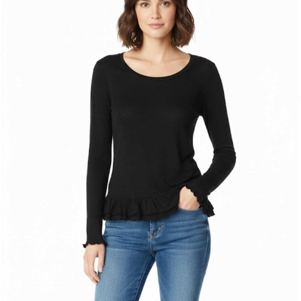 Logo black crewneck top size xs